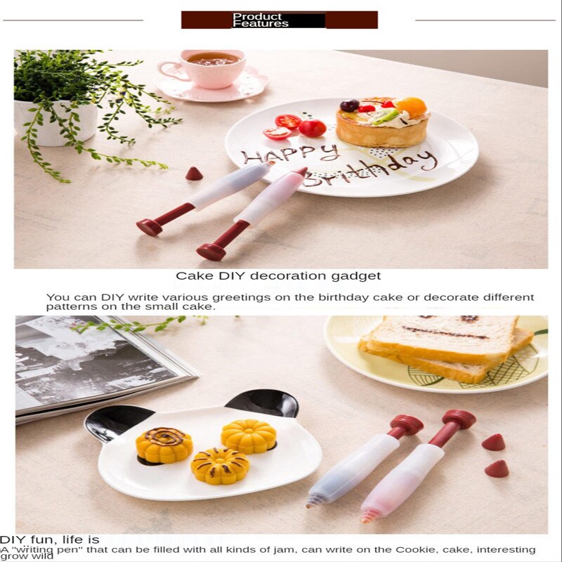Silikon Gebäck Kuchen Eis Keks Schimmel Schokolade Dekoration Spritze Disk Lebensmittel Beschichtung Schreiben Düse Stift Küche Zubehör