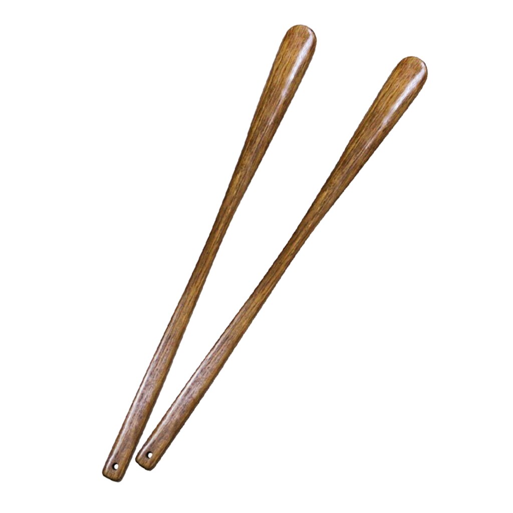 2pcs Long Wooden Shoe Horn Shoehorn W/ Hanging Loop for Shoes Boot All Size Feet