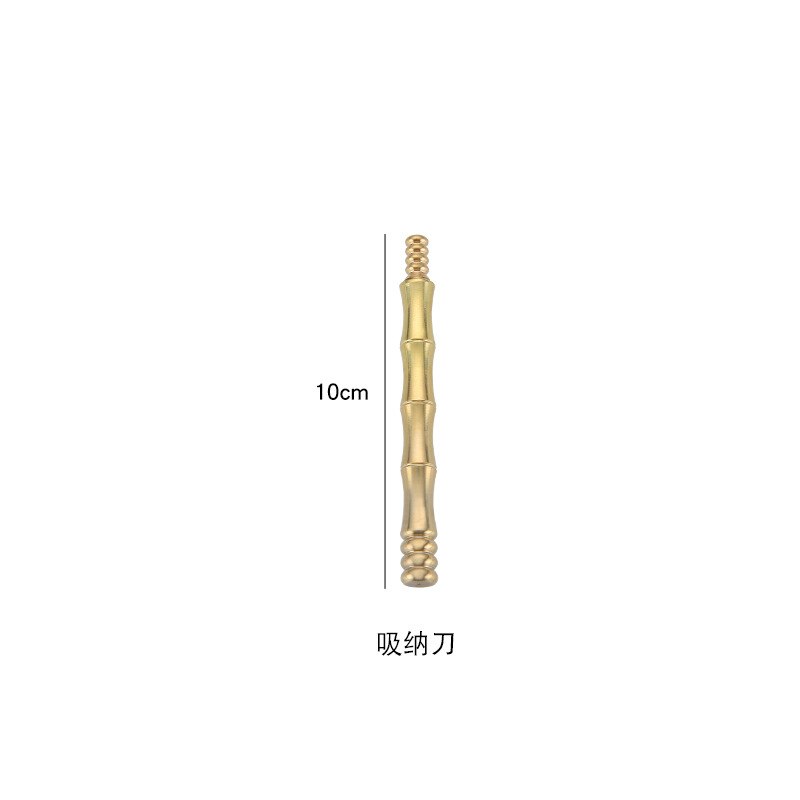 Pure copper tea knife bamboo with cover smooth round dao sifang checker picked tea 6 gentleman accessories andralyn bag store: R5
