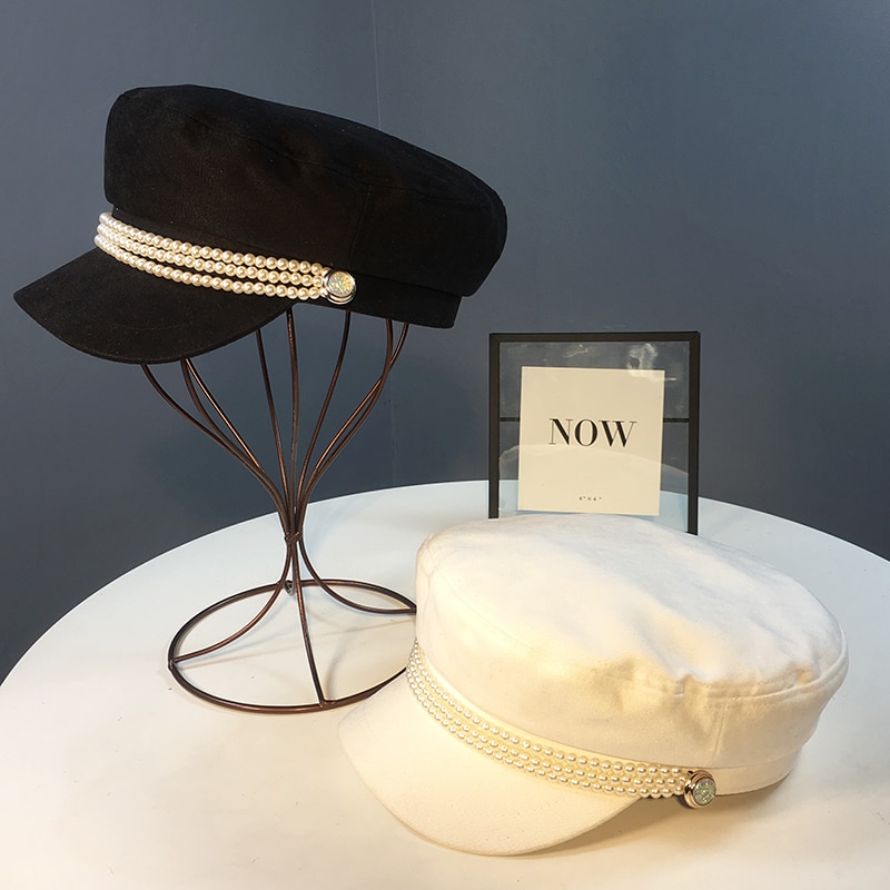 Dames marineblauwe pull-on hoed, dames vizierhoeden, zomerzonbeschermende hoed, dames met aanpasbare parelmoer franse hoed, meisjeshoed craisy