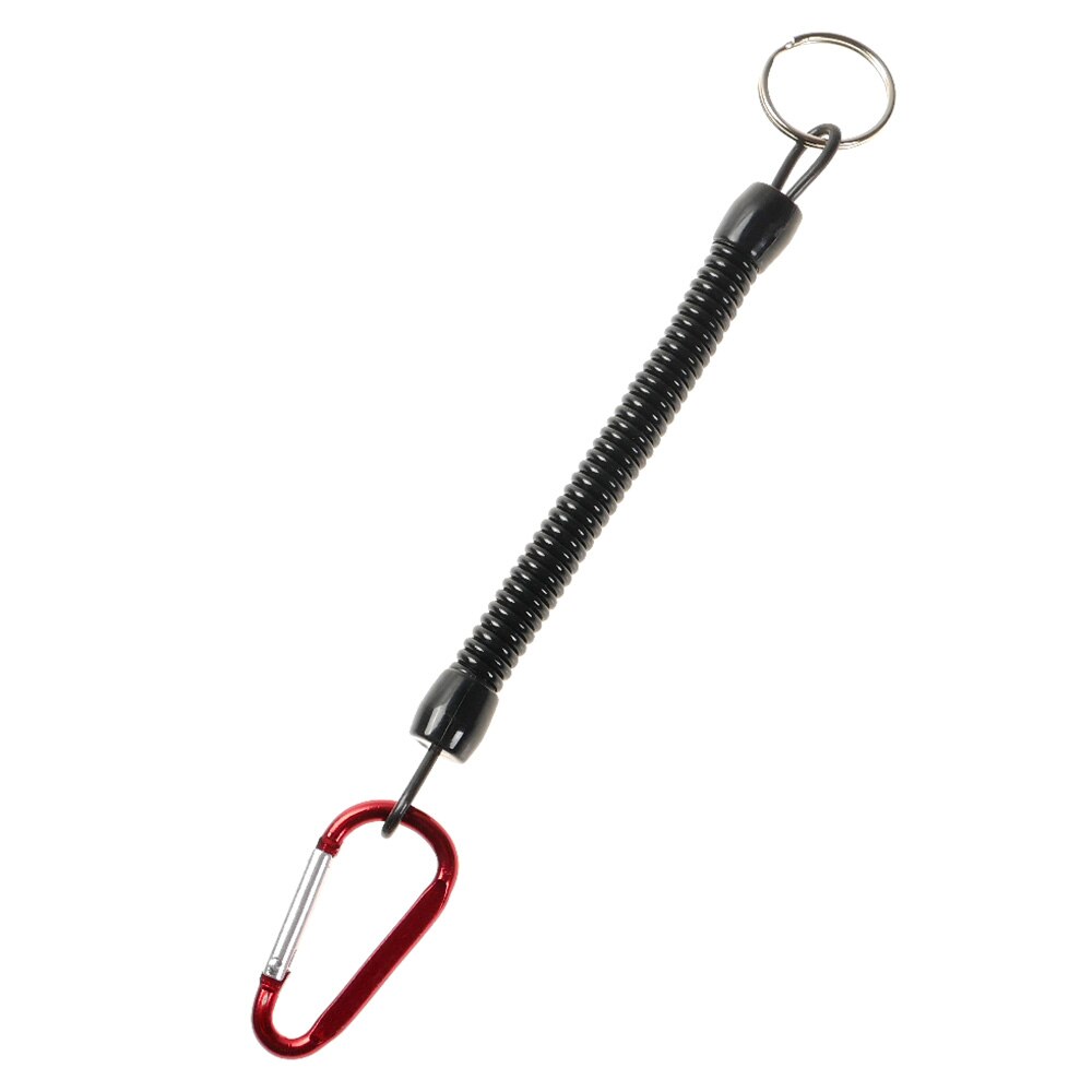 Cuerda de Seguridad para pesca en bote mosquetón con forma de D, hebilla de Camping, bloqueo de seguridad, cordón de pesca, pinzas seguras, empuñaduras de labios, cuerda de resorte: Rojo