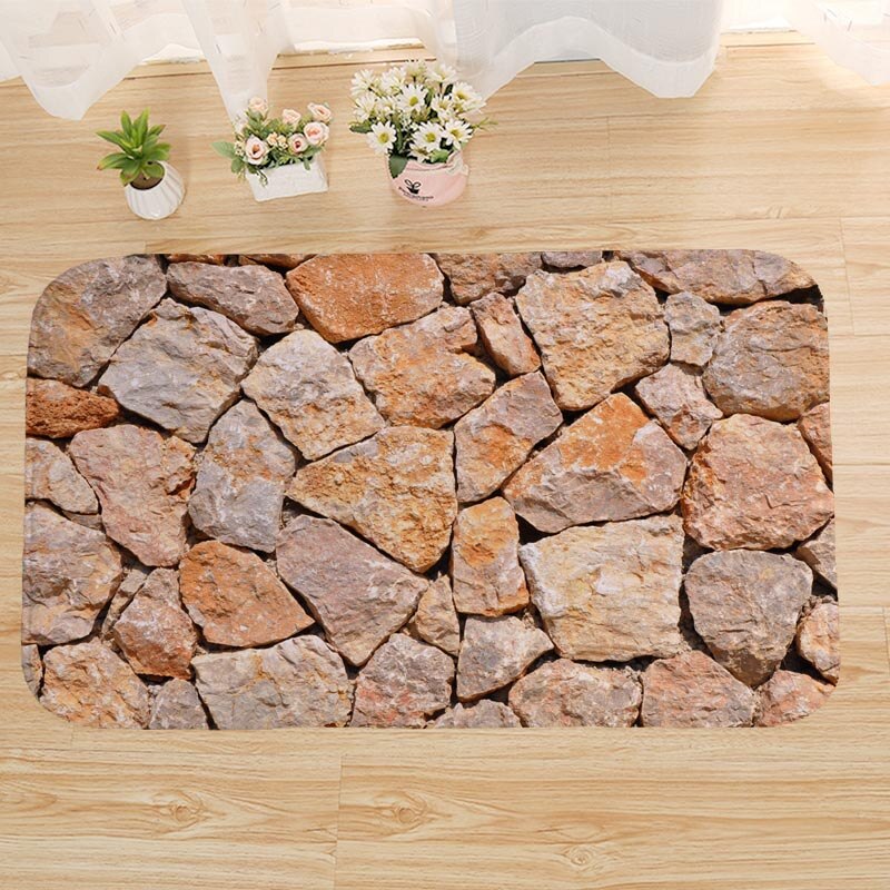 Stenprint tæpper skridsikker gulvmåtte udendørs tæpper hoveddør måtter 40 x 60cm jd023