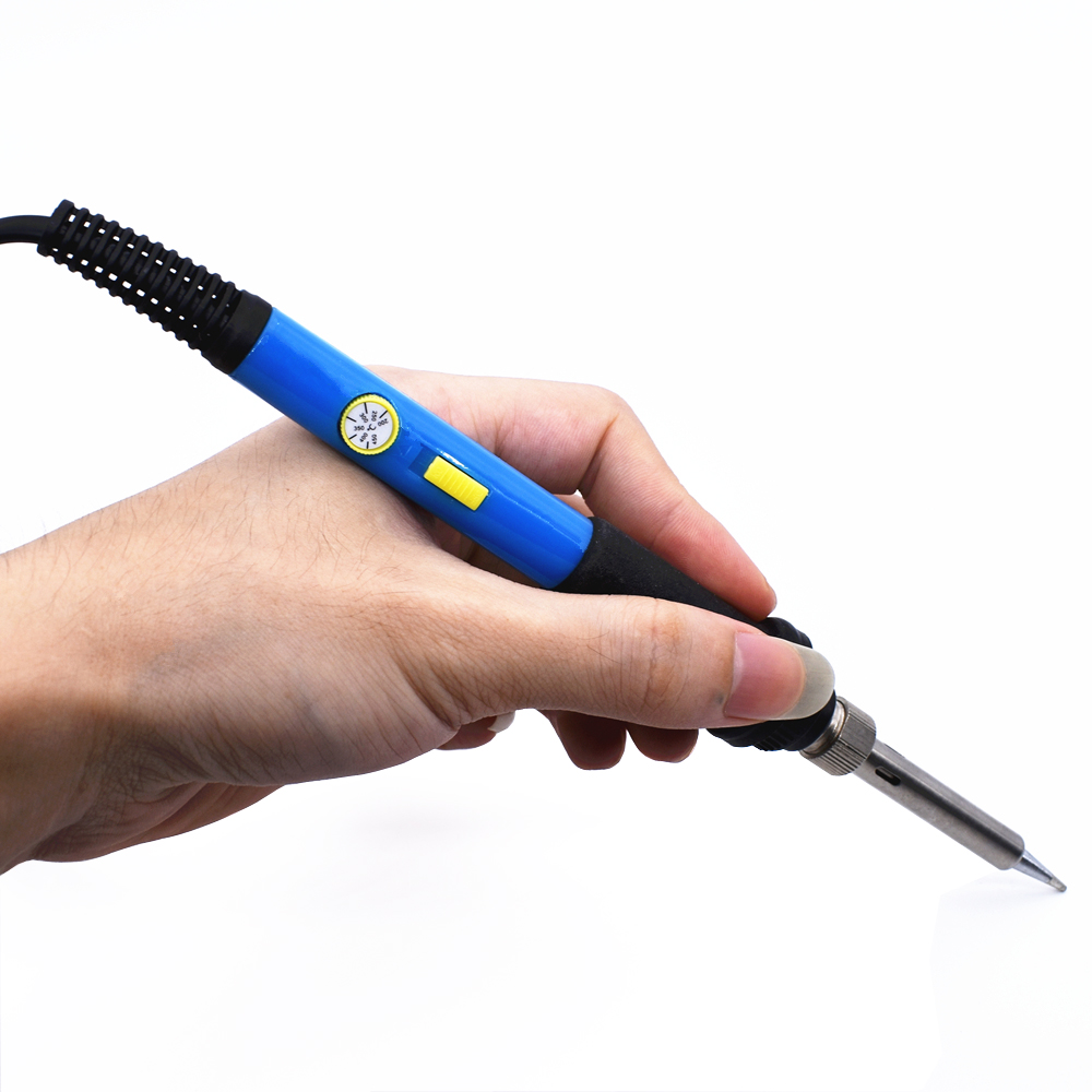 EU Plug 220V 60W Electrical Soldering Iron Kit with Power Switch 5 Solder Tips Adjustable Temperature Welding Rework Repair Tool