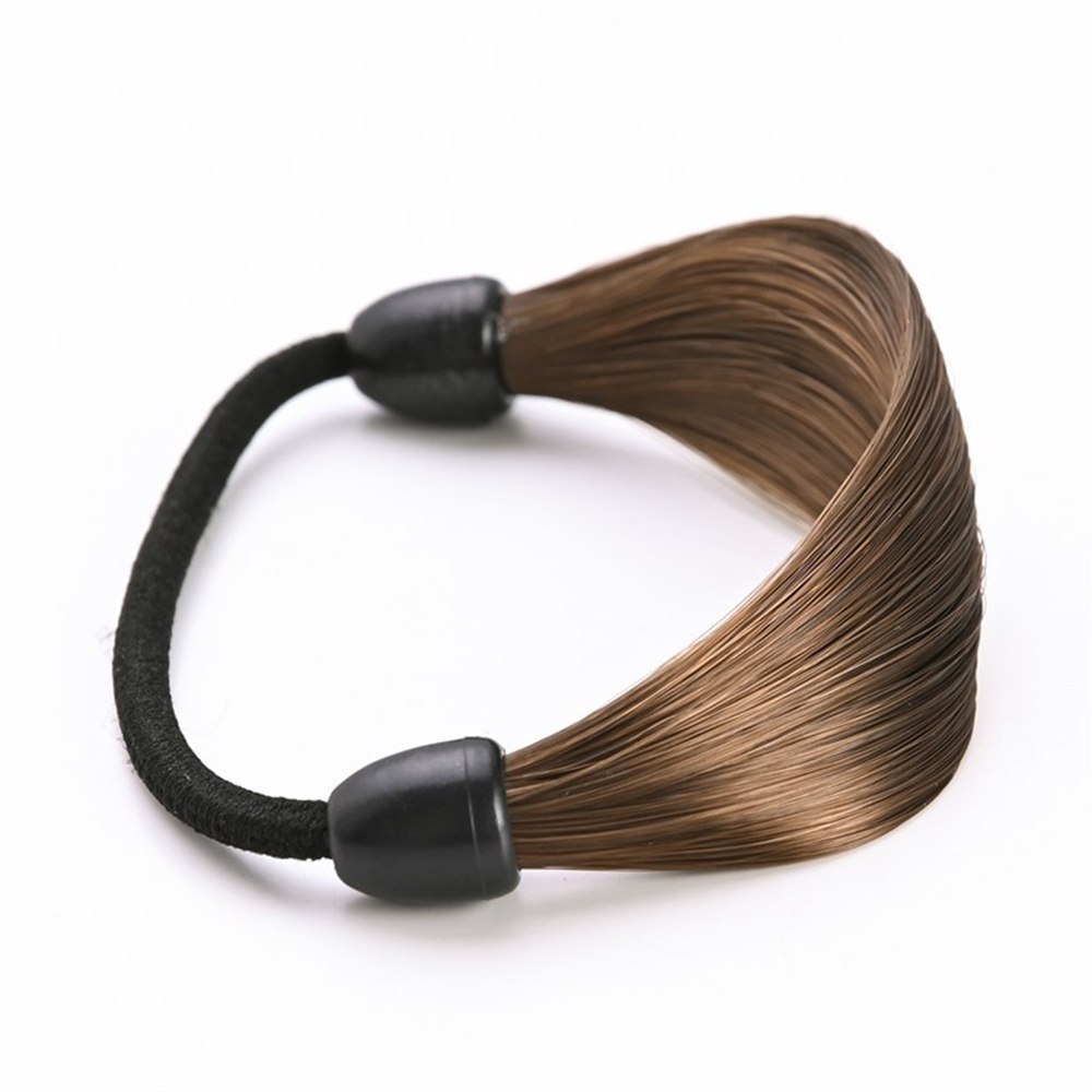 Peluca de pelo de imitación clásica para mujer y niña, lazos de cuerda, soporte de cola de caballo elástico Simple, trenza, tocado de , banda de goma, 4 colores