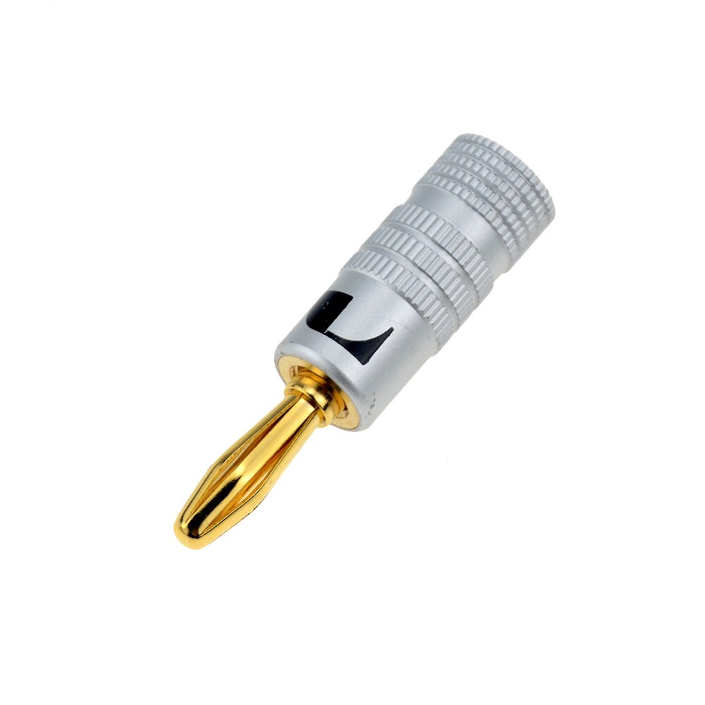 1pc nakamichi bananstik 24k guldbelagt kobber bfa 4mm bananstik hanhøjttalerstik sort&rød
