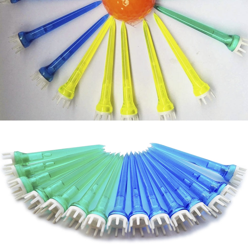 50 Stks/partij 78Mm Plastic Licht Gemengde Kleur Crown Shape Claw Kussen Top Golfbal Nail Tees Praktijk Levert