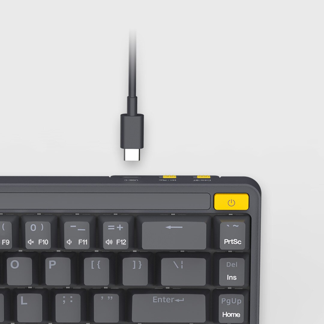 Teclado mecánico MIIIW POP Series Z680C MWMKB01, Compatible con Bluetooth/cableado, modo Dual, 68 teclas, 50 millones de compresiones