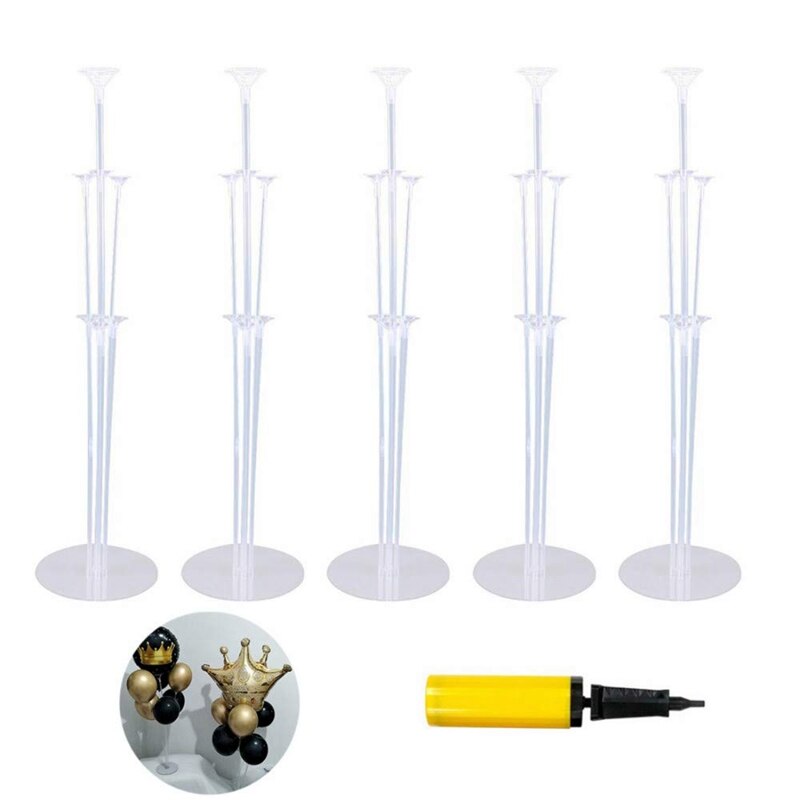 5 Stuks 72Cm Ballon Stand Display Set Tafel Desktop Ballon Houder Sluiting Voor Bruiloft, Verjaardag, garden Party En Viering