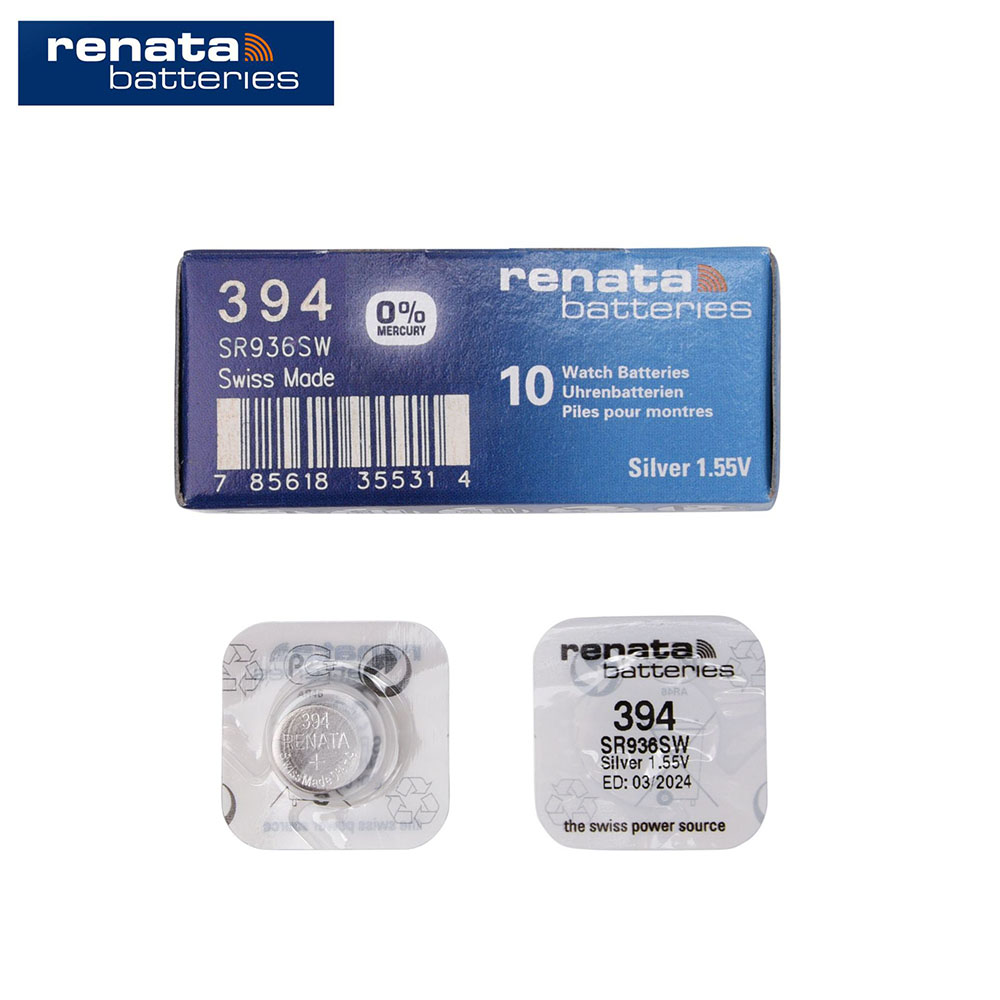 10Xrenata Silber Oxid Uhr Batterie 394 SR936SW 936 1,55 V 100% original renata 394 renata936 batterie
