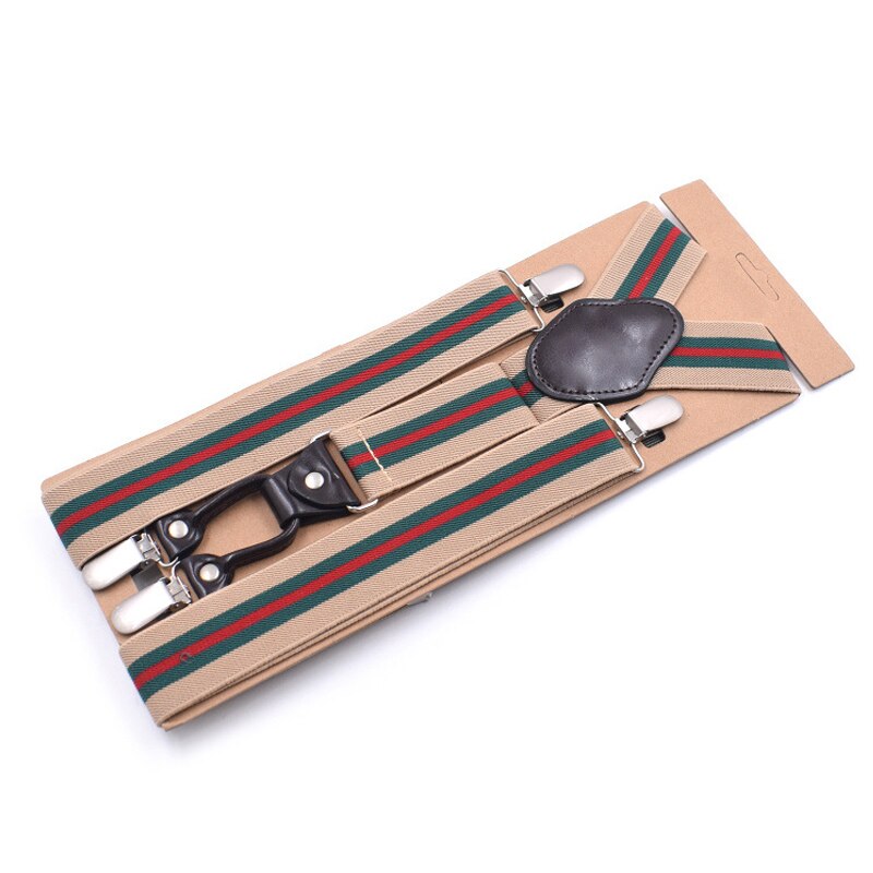 Men Suspenders Straps Trouser Braces Adjustable Elastic Solid Color Y Back 4 Clips for Wedding Casual Formal Father Husband