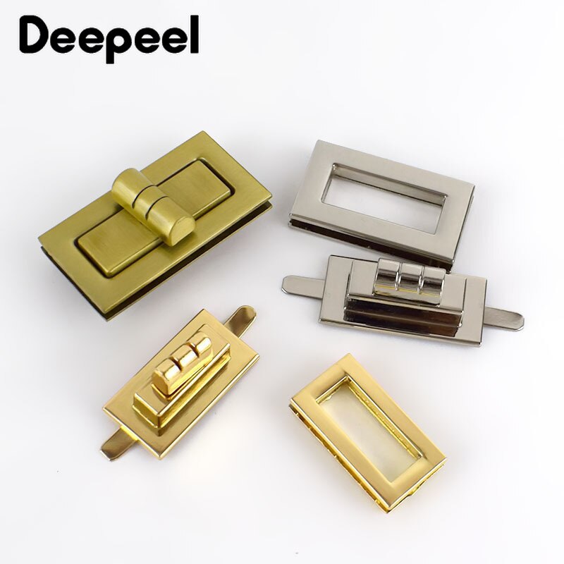 2 sztuk Deepeel 31/38/46mm nowy prostokąt metalowy się kłódka do bagażu zamknięcie zapięcie torba na ubrania klamra zamki łączniki DIY rzemiosło skórzane