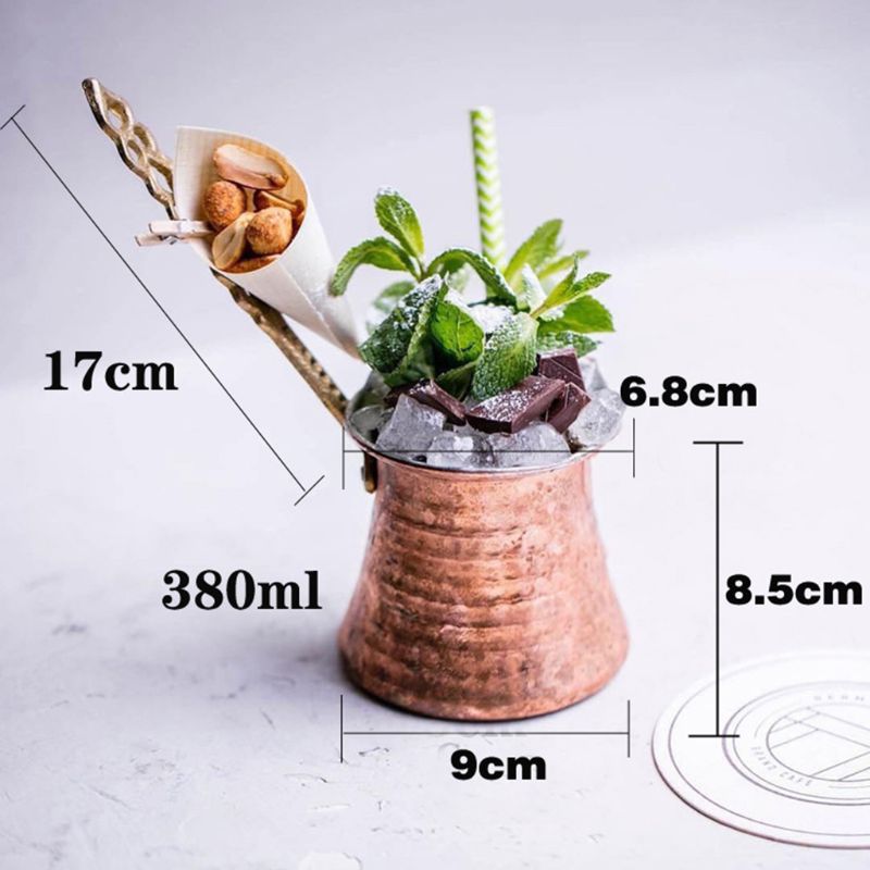 Café manche en bois Cezve turc cafetière 320ml café turc cuivre cafetière pour turc Cezve cafétéria
