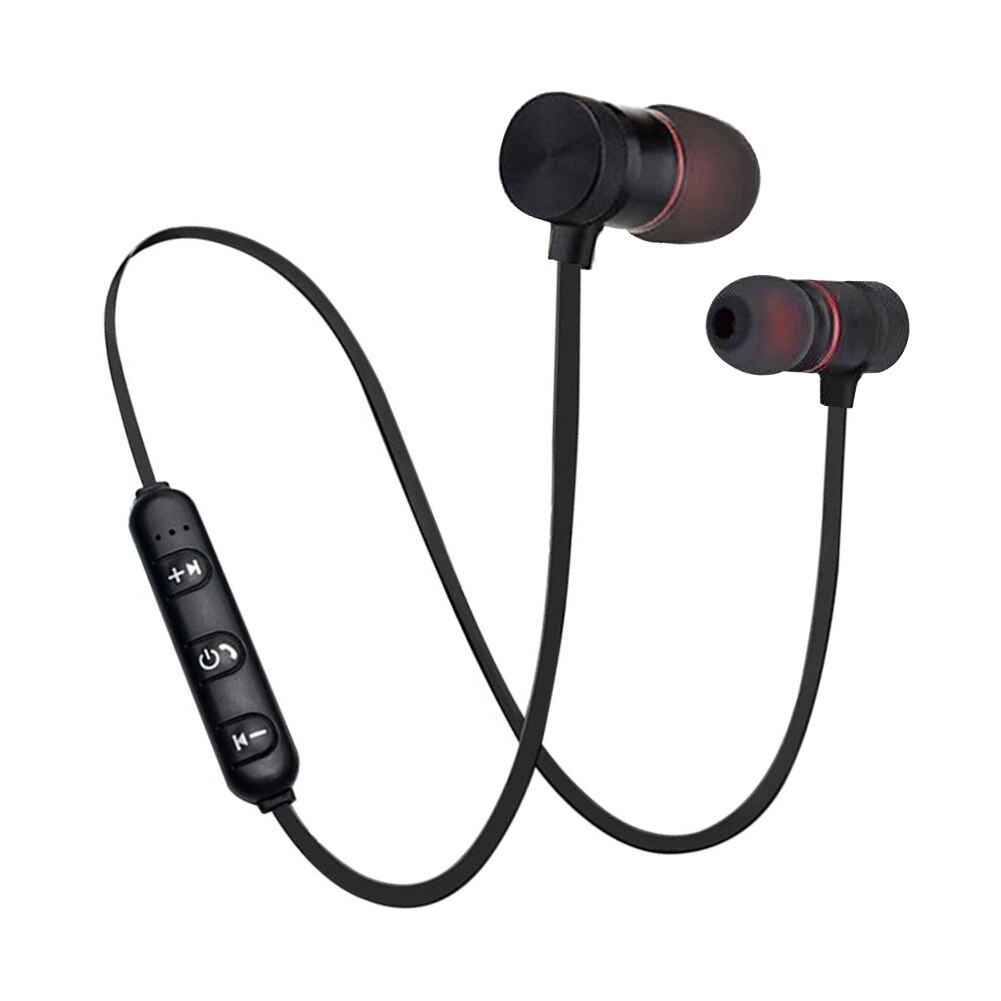 Słuchawki douszne Bluetooth z pałąkiem na kark słuchawki bezprzewodowe słuchawki stereofoniczne Sport z mikrofonem słuchawki magnetyczne do iPhone Samsung Xiaomi: Black