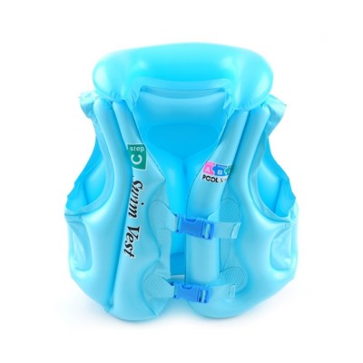 Chaleco salvavidas ajustable para niños, chaleco salvavidas inflable para niños, chaleco salvavidas para niños, chalecos de seguridad para natación a la deriva, boya salvavidas de PVC: Azul cielo / M