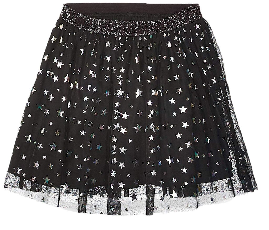 Mimi paillettes bébé filles jupe enfant en bas âge enfants Tulle princesse jupe étoiles imprimer couleur unie Tutu jupe Costume jupe décontractée: A