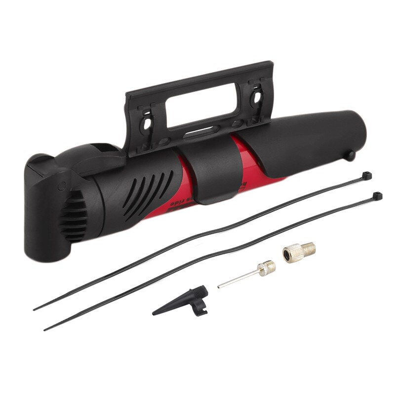 Portable mini 125g cycling mountain bike portable mini pump Double stroke gas mouth Bicycle Pump Newest: Red