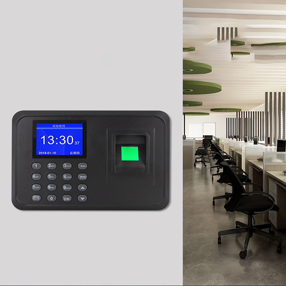 Large Capacity Checking Attendance School Voice Function Smart Time Recorder Office LCD Screen Management Biometric Fingerprint