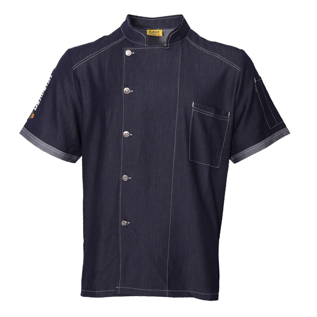 Lifelike Jeans Chef Coat Chef Jacket Breathable Work Clothing Uniform,No Pilling,No Fade