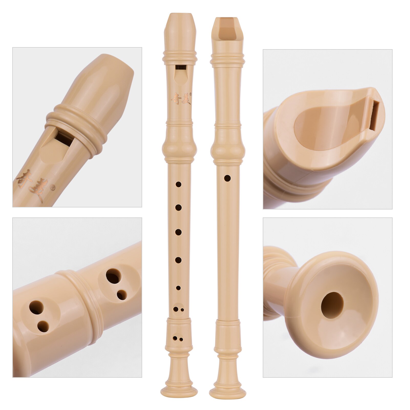 8-See Alt Diskant Recorder Wind Instrument mit Reinigung Stange Finger Rest Gurt PU Lagerung Tasche