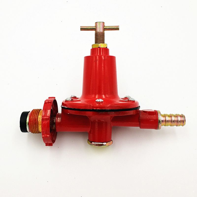 Furnace Gas Pressure Reducing Valve LP Gas Propane Regulator Adjustable Liquefied Gas Medium Pressure Valve for BBQ Camping, Red