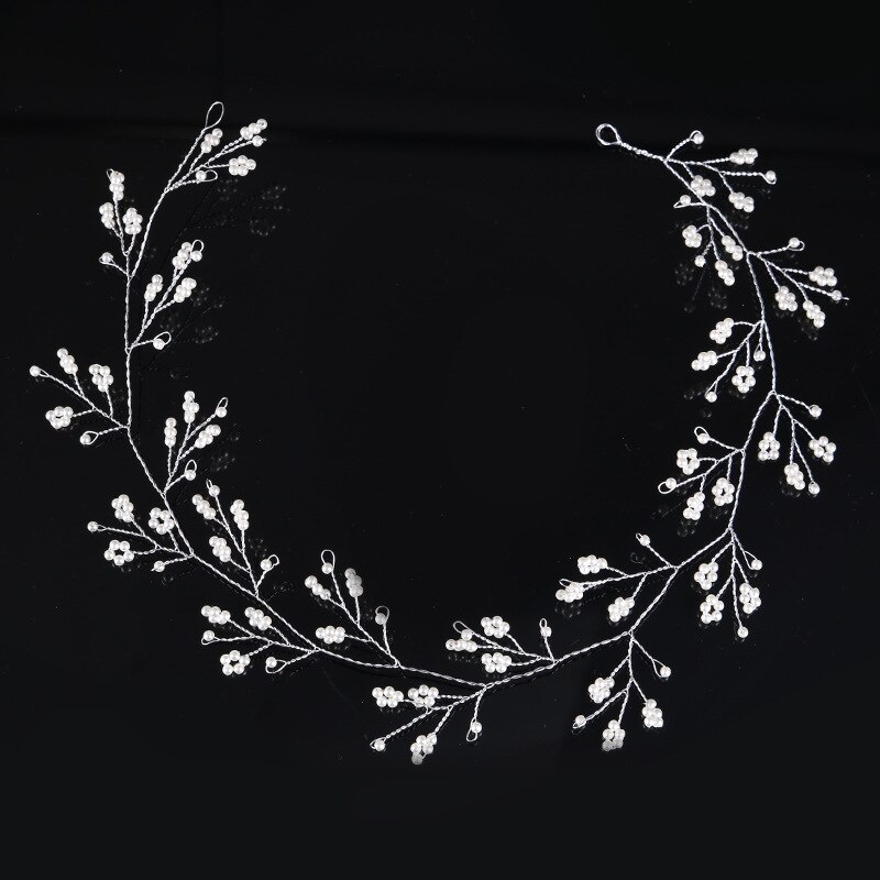 FORSEVEN Oro/Argento di Colore Fasce Dei Capelli Dei Monili di Perle di Cristallo Sposa Foglia Diademi Copricapo Da Sposa Accessori Per Capelli Da Sposa JL: 31396