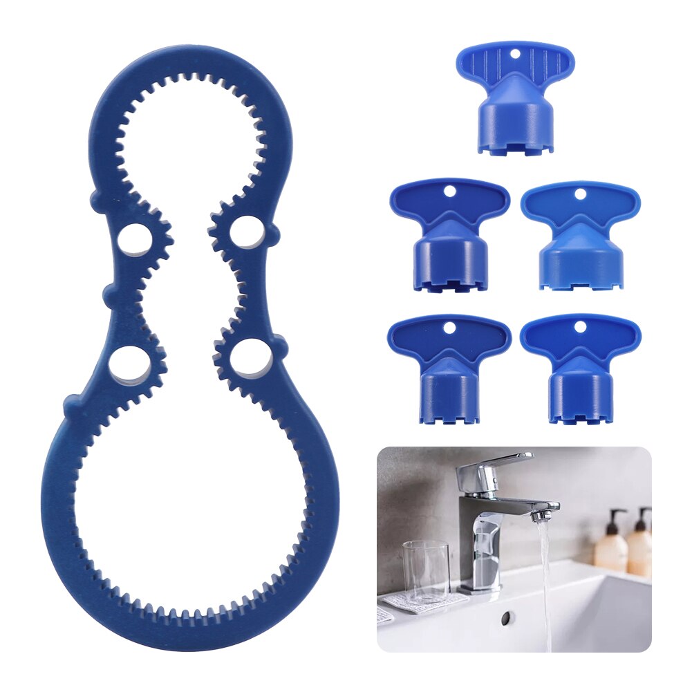 6pcs Faucet Aerator Removal Tool Durable Bathroom Non Slip Key Wrench Easy Use