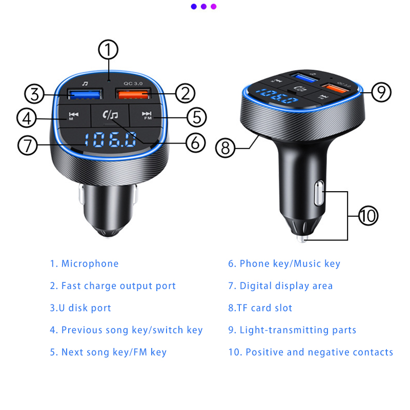 Exquisite Bluetooth Carkit Auto Accessoires Bluetooth Ontvanger Bluetooth Speaker Draadloze Carplay Auto Audio Manos Libres Coche: H