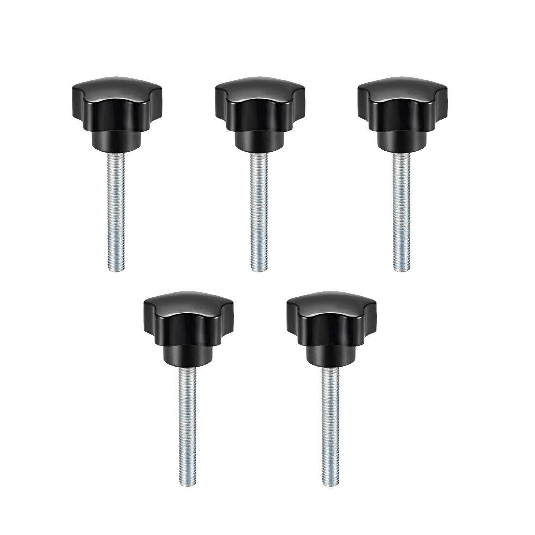 Uxcell 5 Pcs Star Knoppen Grips M8 X 50 Mm Buitendraad Staal Zink Stud Vervanging Pp