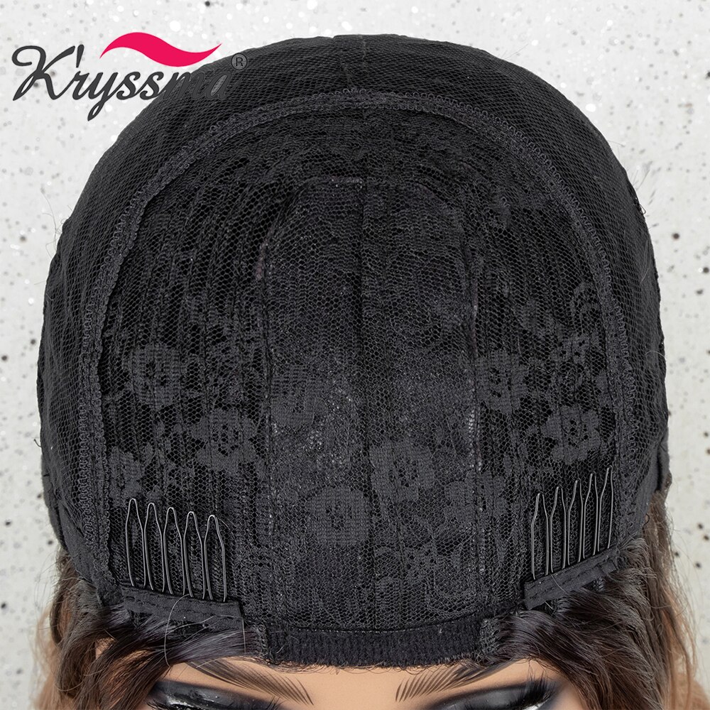 Kryssma Short Bob Wigs Cosplay Wigs Short Wavy Synthetic Wigs For Women Ombre Green Wig With Middle Part Heat Fiber Hair Wig