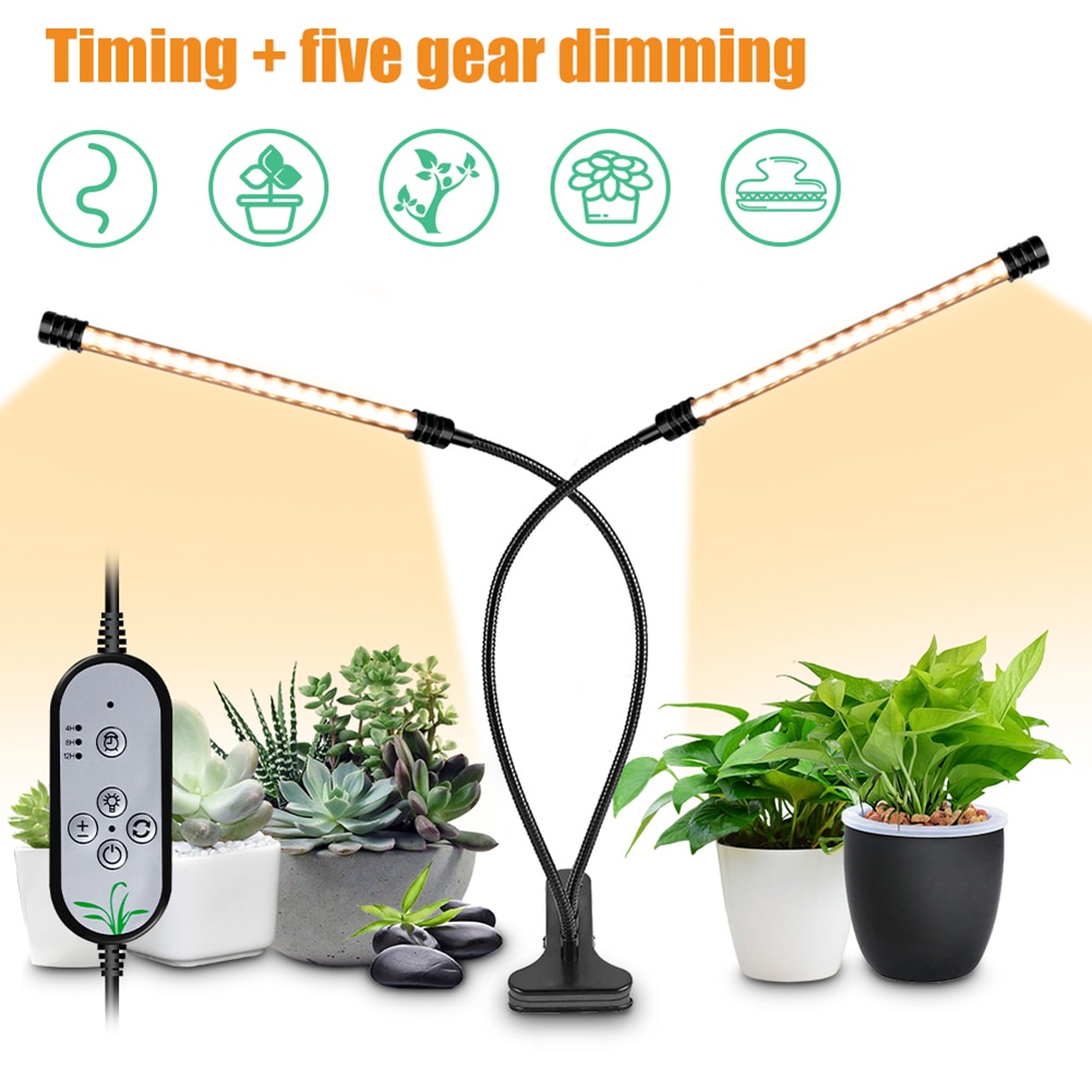 LED Plant Grow Light 5 Light Dimming Timing Flexible Clip USB Linear Seedling Lamp Full Spectrum Waterproof Plant Fill Light