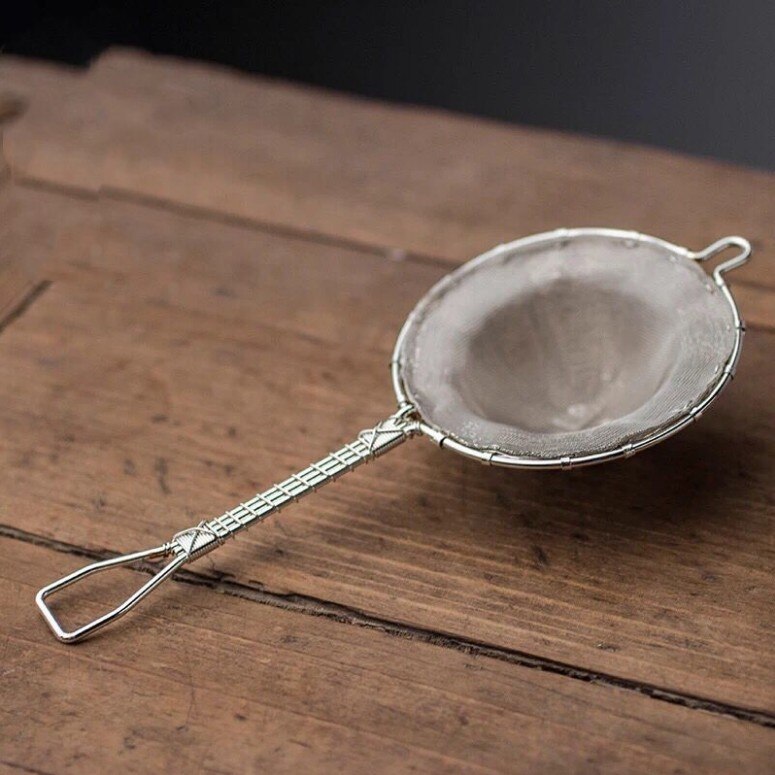 Filtro de té hecho a mano, coladores de hojas de cobre, colador de té, accesorios, juego de té