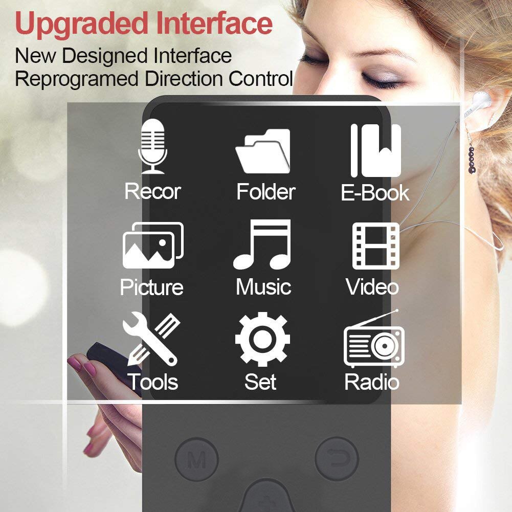 MP4 Player Digital LCD Screen FM Radio Ultra Slim Portable MP3 MP4 Player ,Headphone,Data cable Video Games Movie