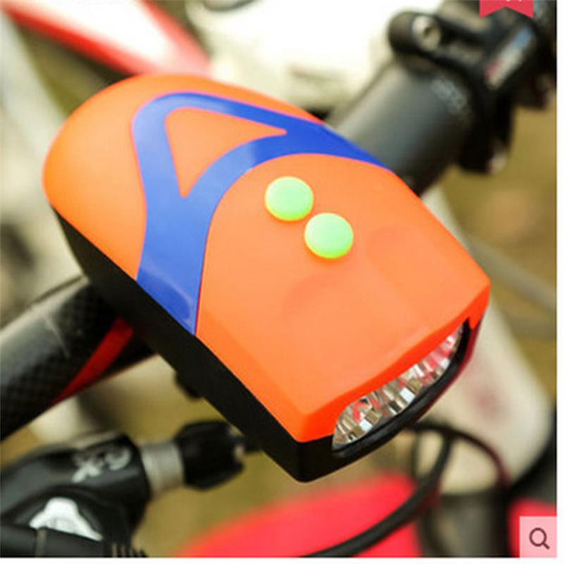 Fiets Hoorn Koplamp Mountainbike Loud Electronic Horn Bell Outdoor Riding Light Accessoires Fietsen Apparatuur Fiets Koplamp: Oranje