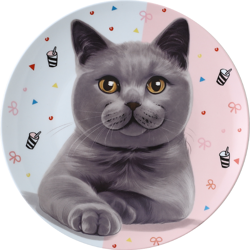 Bone China British Shorthair Cat Plate Cute Porcelain Bread Cake Dish Cartoon Dinner Plates Best For Cat Lover