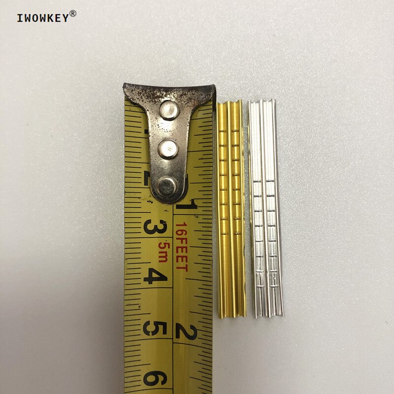 100 unids/lote de herramientas de cerrajero, tira de papel de aluminio con acabado, 2 tipos de doble fila, consumibles de llave de lámina de estaño dorado y plateado