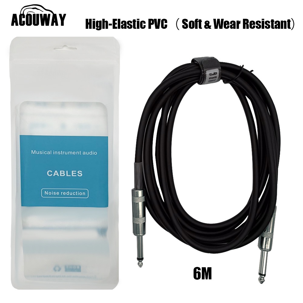 Cable de guitarra Cable Jack línea bajo caja eléctrica Cable de Audio línea de reducción de ruido Cable blindado 3/6/10 metros: Verde