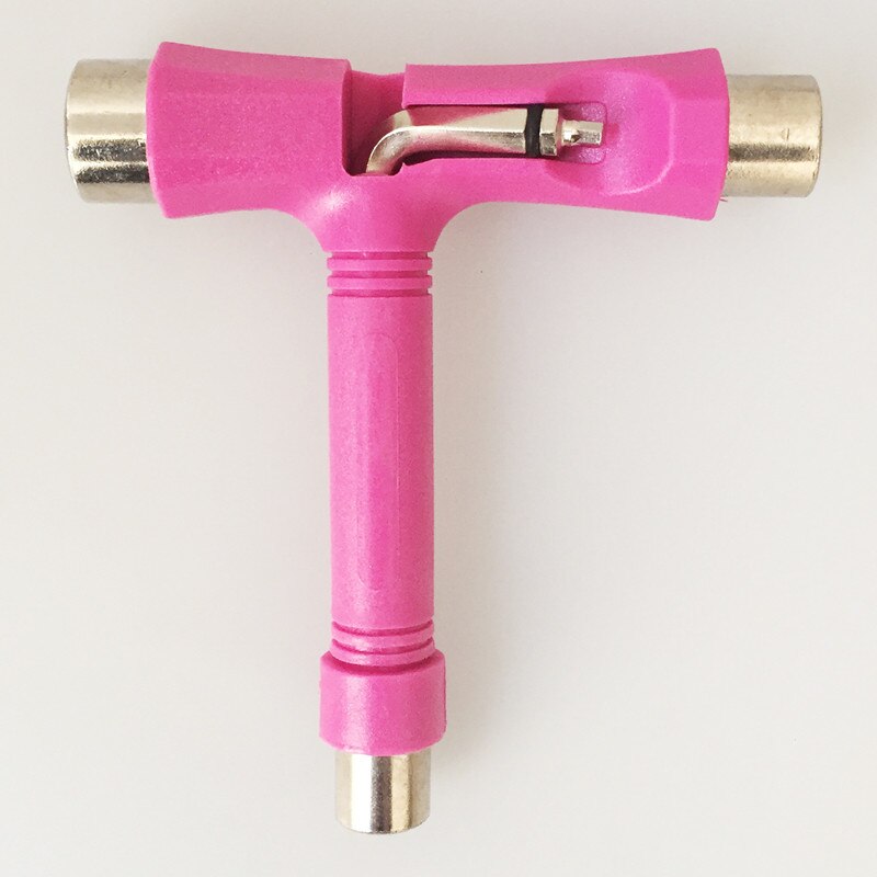 T-Tipo de Skateboard herramienta todo en un destornillador Socket multifunción Skate T-herramienta Mini Kick herramienta para Scooter: pink