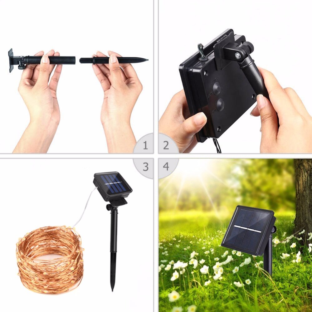5/10/20m jul led ljus dekoration utomhus solenergi sträng ljus usb krans fairy lights bröllopsfest belysning