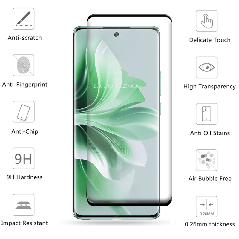 2N2 Curved Screen Protector Glass Film for OPPO Reno 11 5G Tempered Glass ON OPPO Reno 5 6 9 11 Pro Reno 10 6 5 Pro+