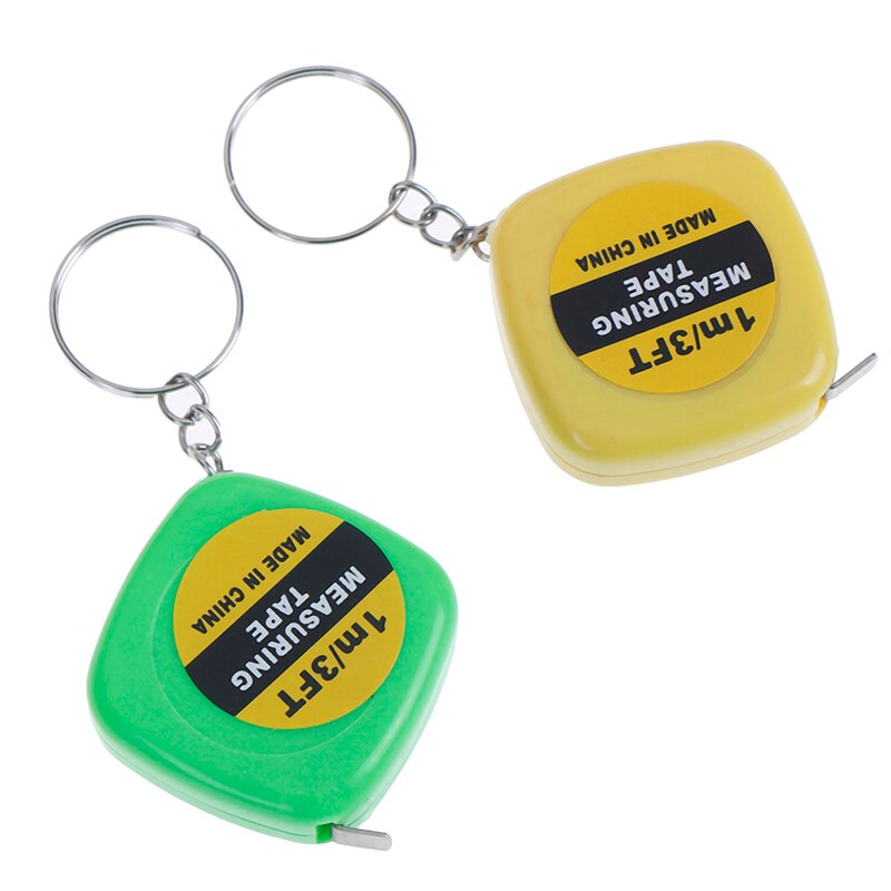 1pc 1m/3ft Easy Retractable Ruler Tape Measure Mini Portable Pull Ruler Keychain