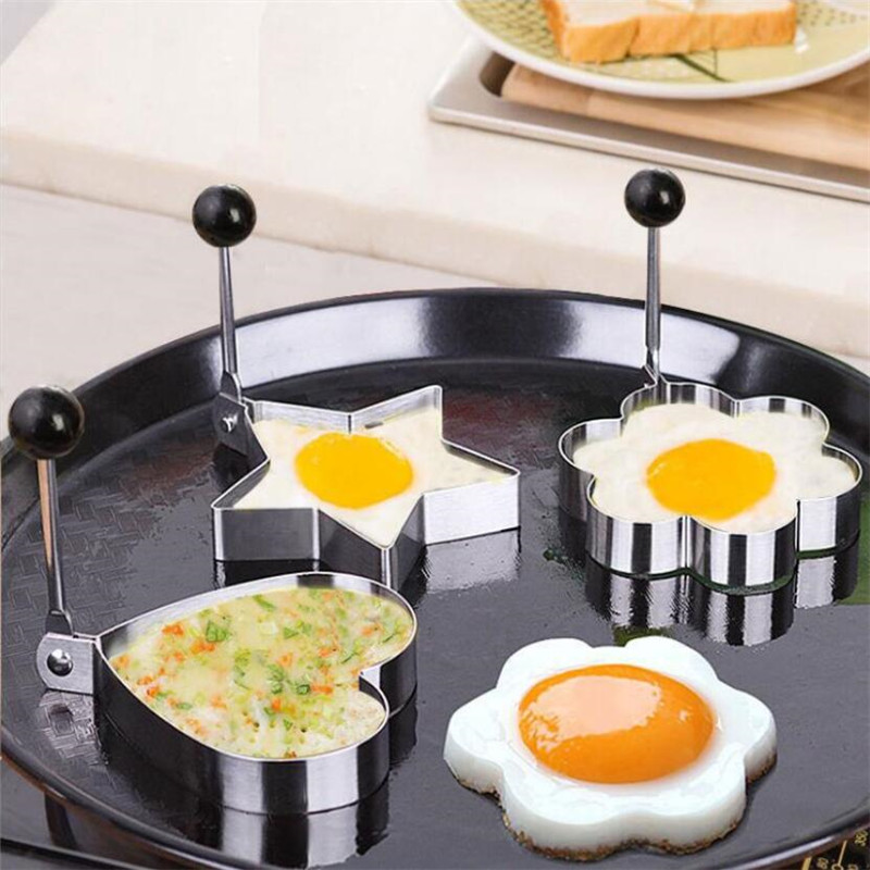 Rvs Gebakken Ei Pannenkoek Shaper Omelet Mold Mould Frituren Ei Koken Gereedschap Keuken Accessoires Gadget Ringen