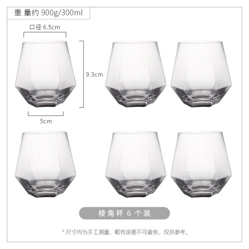 Rose guld vinglas kop luksus geometrisk vandglas whisky shot glas hjem tazas de cafe easy juice  ac50gc: Stil 5-6 stk