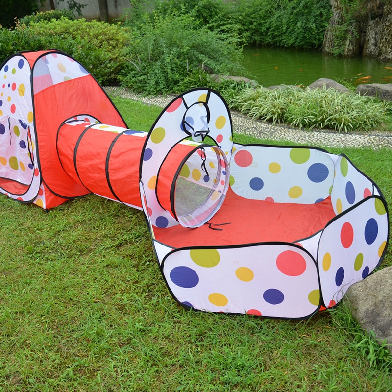 3 In 1 Gioco di Casa Tenda Tunnel Portatile Pieghevole Principe Principessa Tenda Per I Bambini Bambini Palle Oceano Piscina per Bambini Regalo all'aperto Sulla Spiaggia