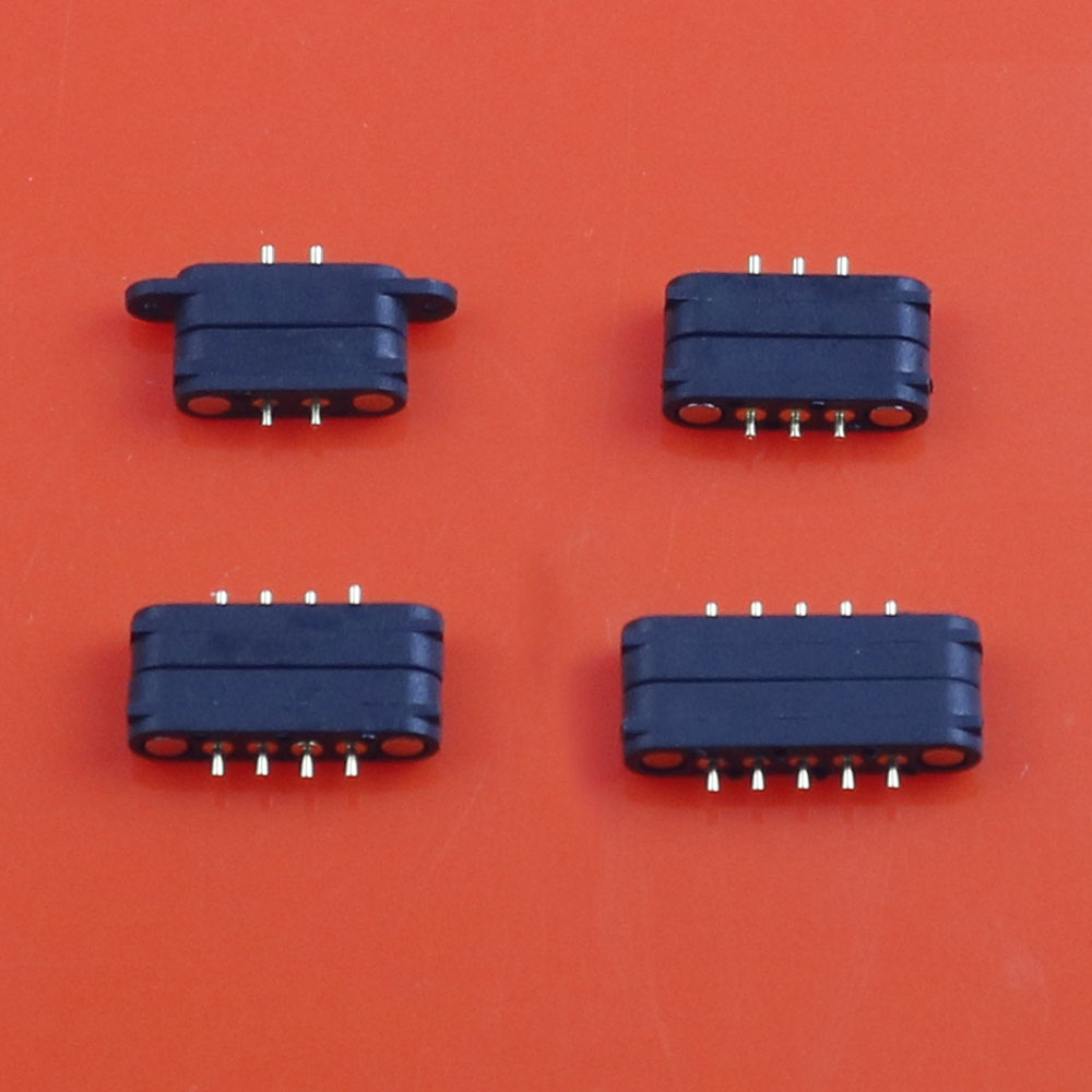 JCD 1Pair Waterproof Magnetic Pogo Pin Connector 2 3 4 5 Pin Male Female Spring Loaded 2A 36V DC Power Socket Charge Probe