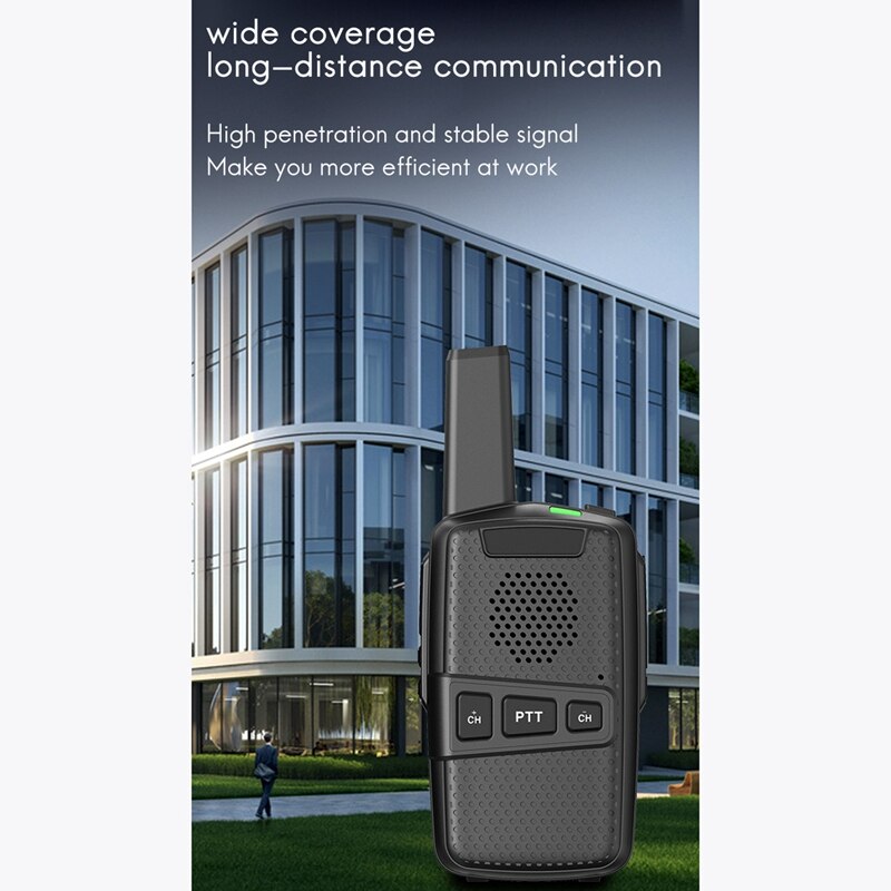 2 Pcs M2 Mini Walkie Talkie 16 Kanalen Uhf 400-470Mhz Usb Opladen Handheld Draadloze Kantoor Hotel Dineren walkie Talkie