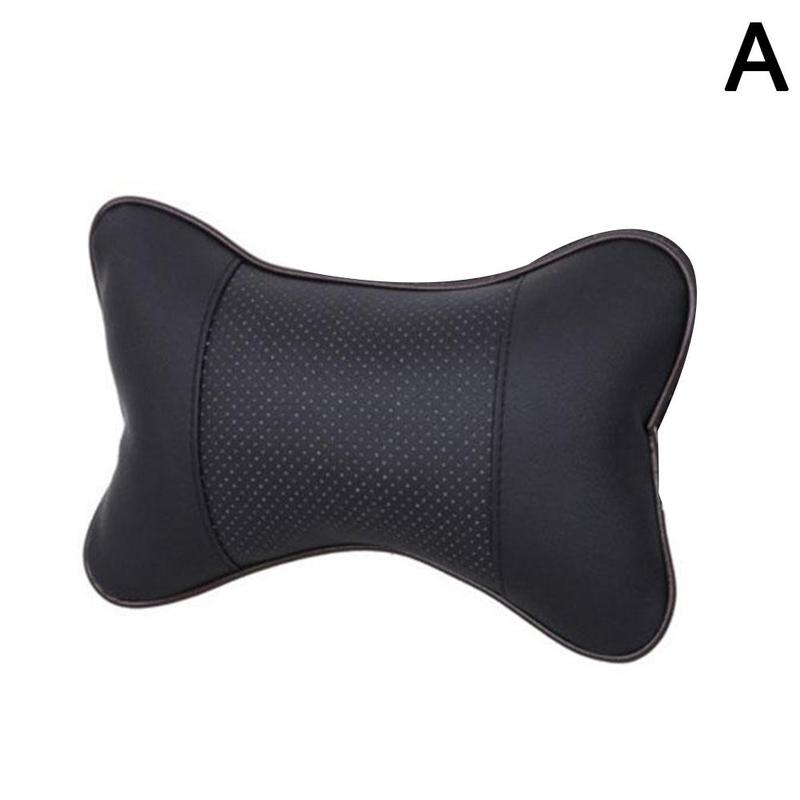 Car Pillow Auto Interior Accessories Car Headrest PU Leather Neck Headrest Protector Four Season General Purpose Car Neck Pillow: black