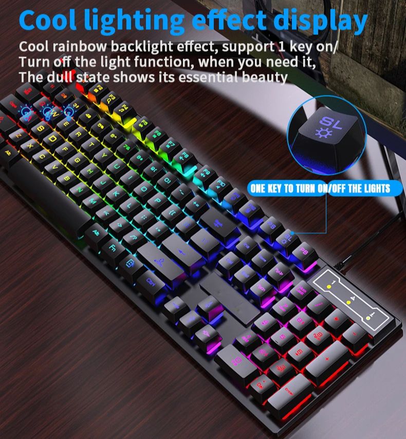 Klawiatura do gier RGB 104 klawisze Klawiatura mechaniczna Klawiatura przewodowa USB Kolorowe podświetlane nakładki na klawisze do komputera Laptop PC Gamer