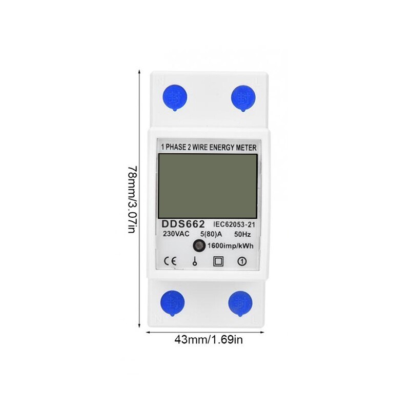 Electricity Power Energy Meter 1 Phase 2 Wire Energy Meter Energy Watt Meter Analyzer Electricity Monitor LCD Digital Display