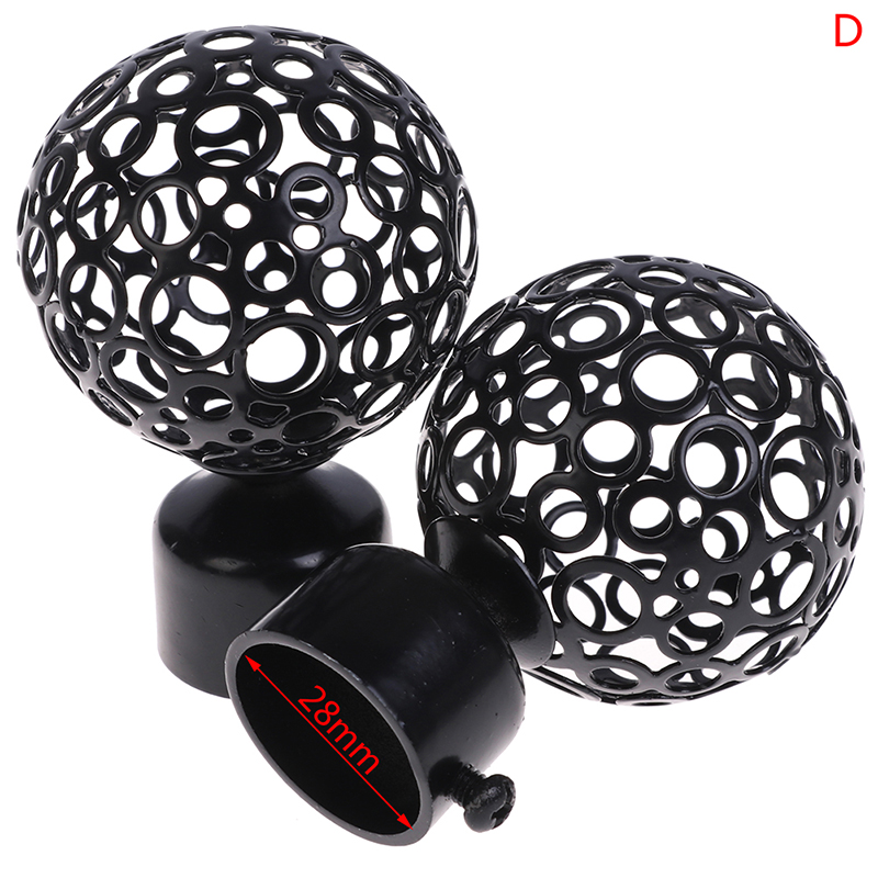 2Pcs Curtain Rod Ends 22mm 28mm Dia Drapery Curtain Rods Iron Ends Caps Finials Accessories: Burgundy