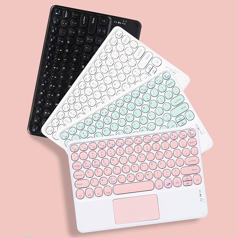 EAOR Portable Bluetooth Keyboard with Touchpad for iPad Tablet Laptop Mute Cute Wireless Keyboard Mouse Combos for Android iOS